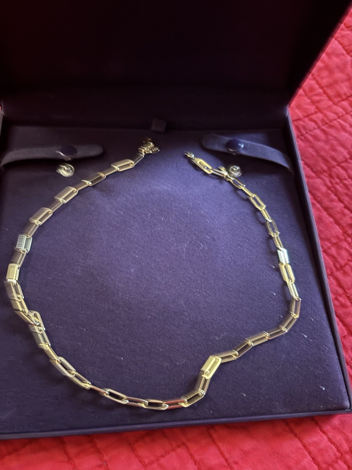 Zales Signed 10k Yellow Gold Paperclip Chain Necklace w/ Lobster Clasp
