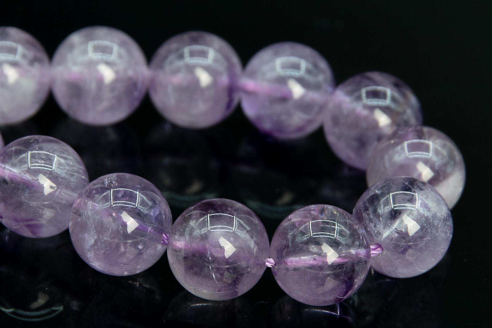 10-11MM Genuine Natural Translucent Deep Lavender Amethyst Beads AA Round Beads