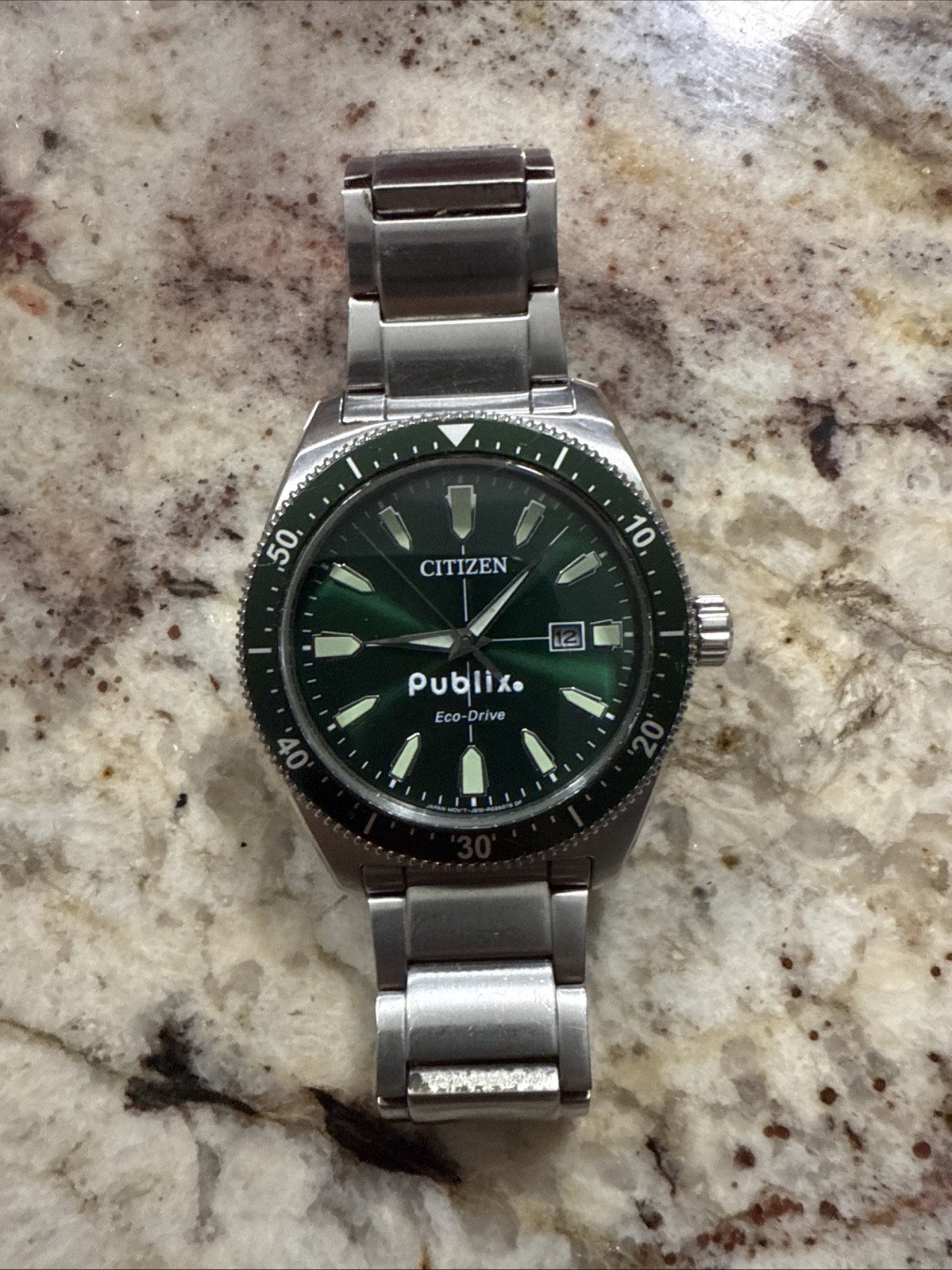 Publix Brycen Eco-drive Men’s Watch – Silver/Green