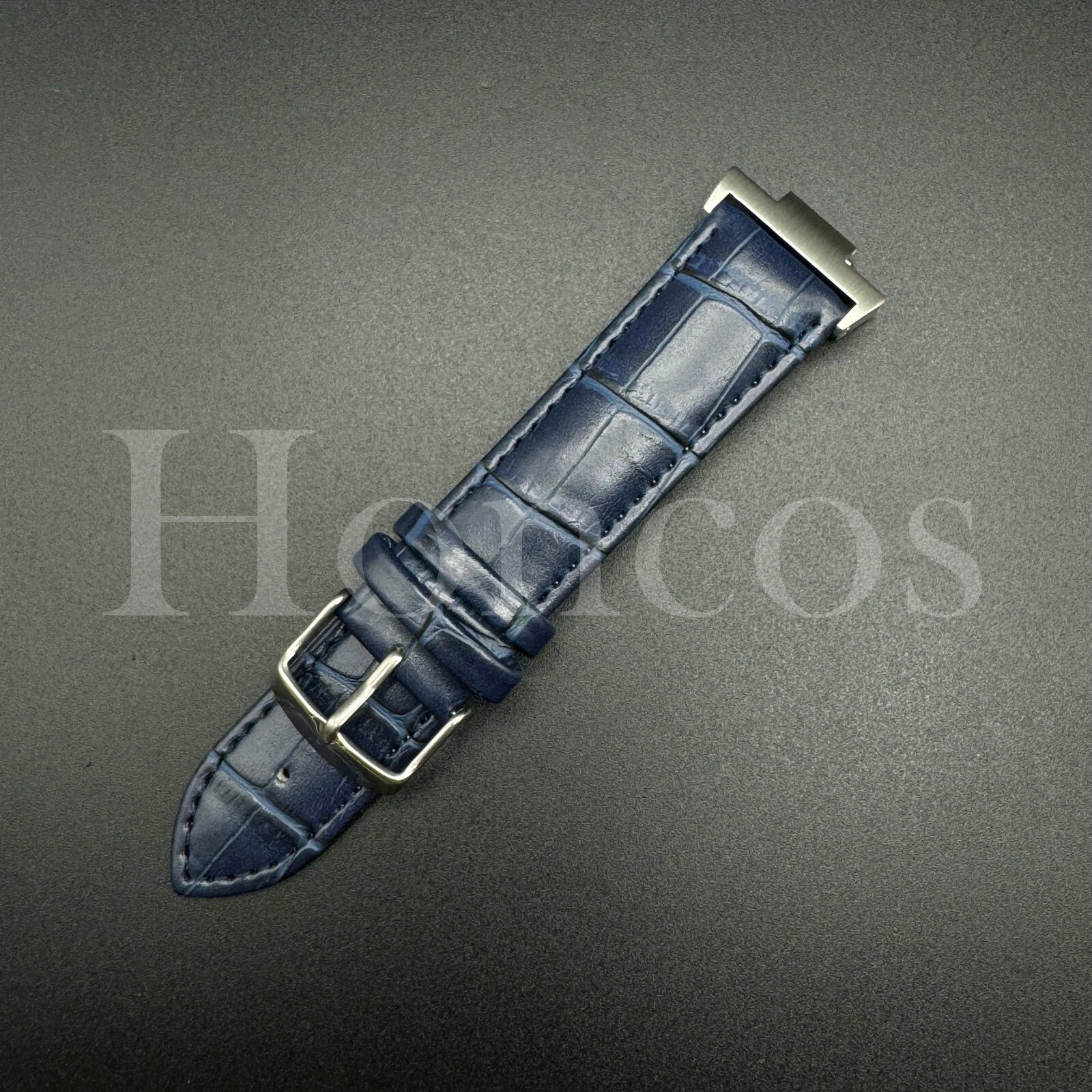 Replacement D/Blue Genuine Leather Watch Strap Fits for Tissot PRX and Adapter