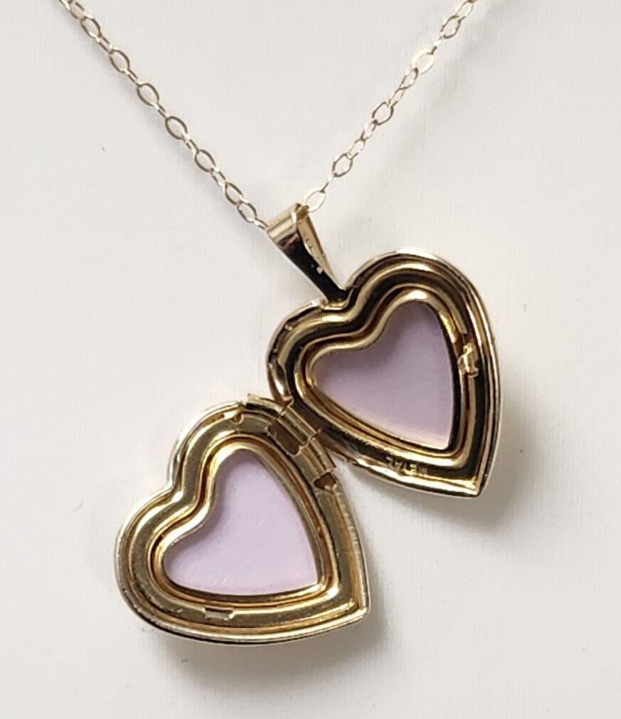 10K Yellow Gold Heart Locket with “I Love You” with 18″ 14K Gold Filled Chain