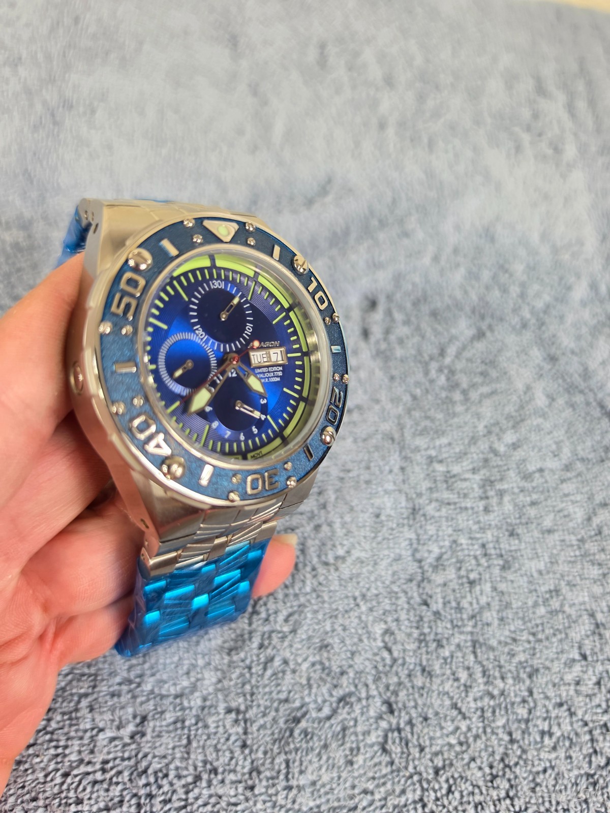 Aragon A161BLU Enforcer Valjoux 7750 Limited Edition 50mm Automatic Watch