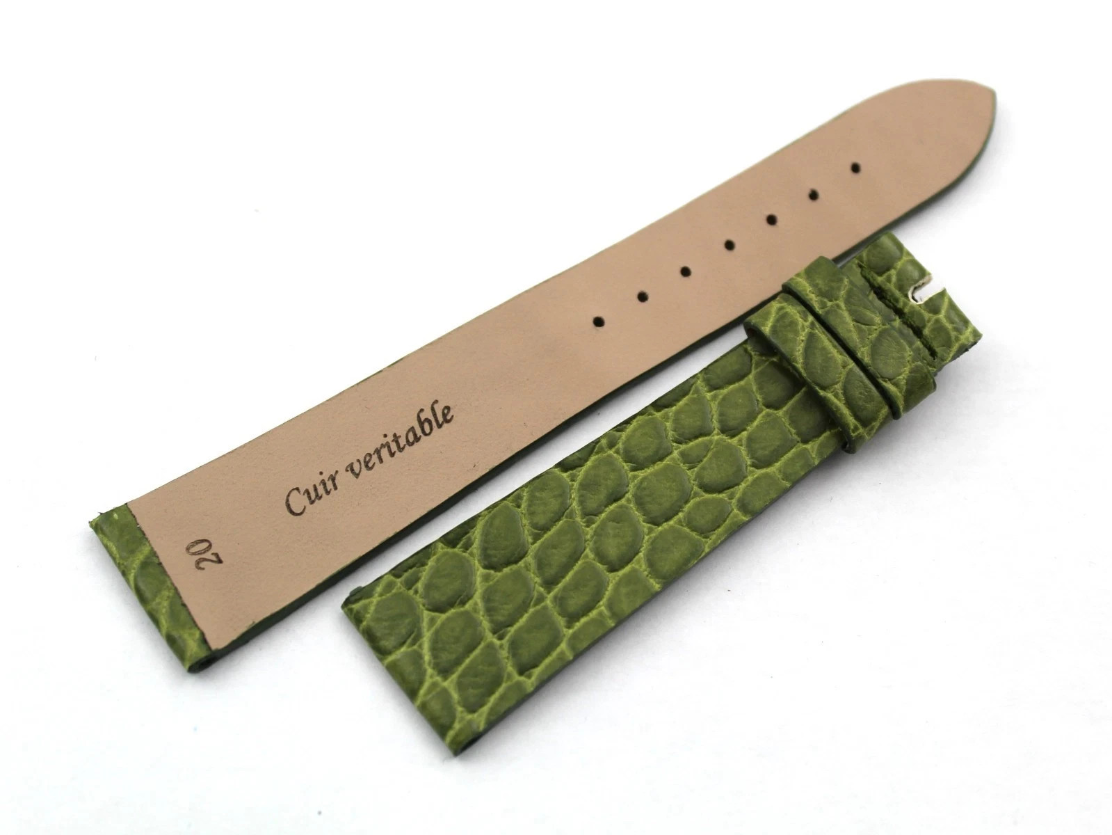 Craft Genuine Leather Crocodile Print Pistachio Green Strap Accessories