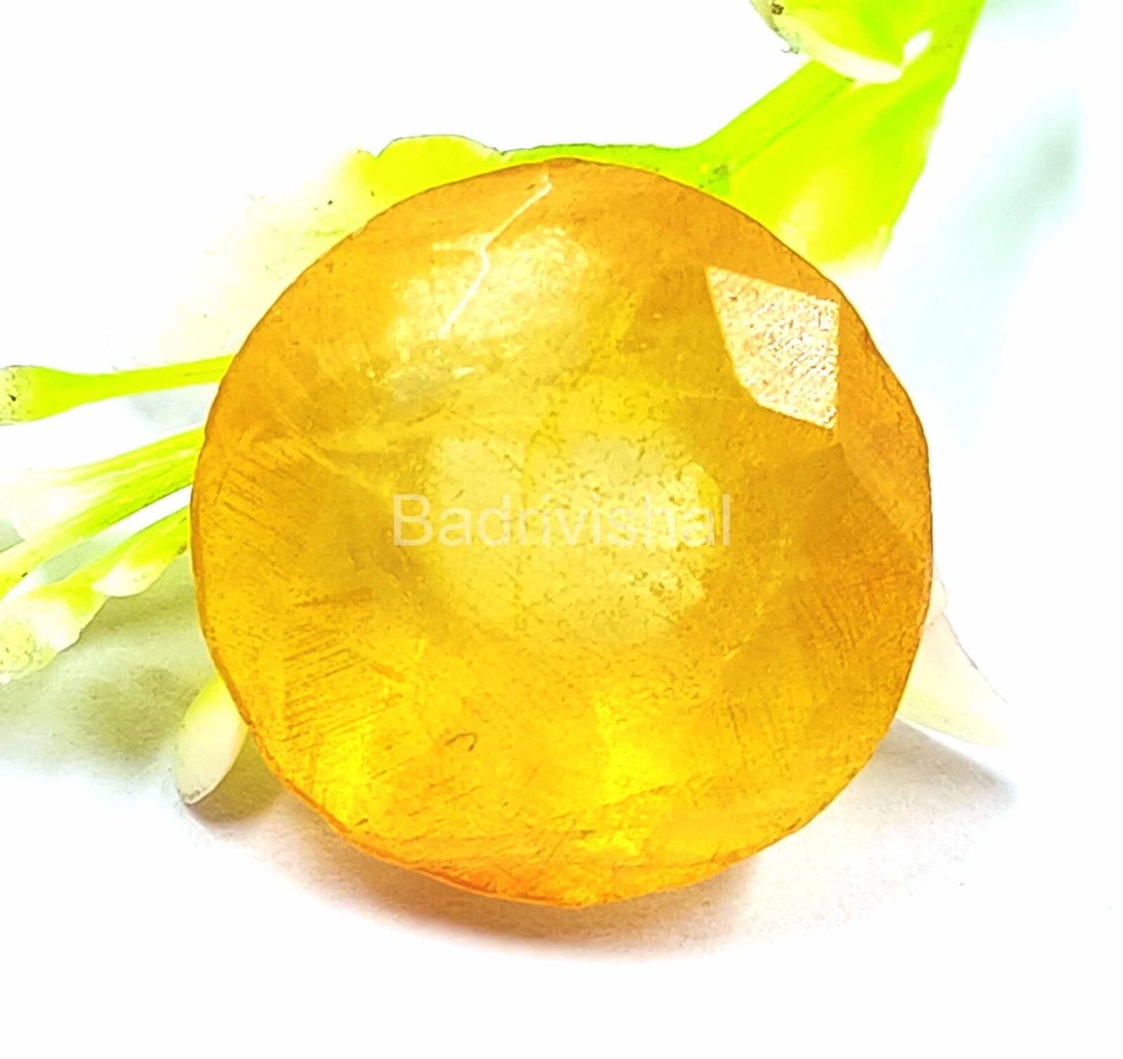 Natural Yellow Sapphire 24 Ct Certified Round Cut Sri Lanka Loose Gemstone EKQ