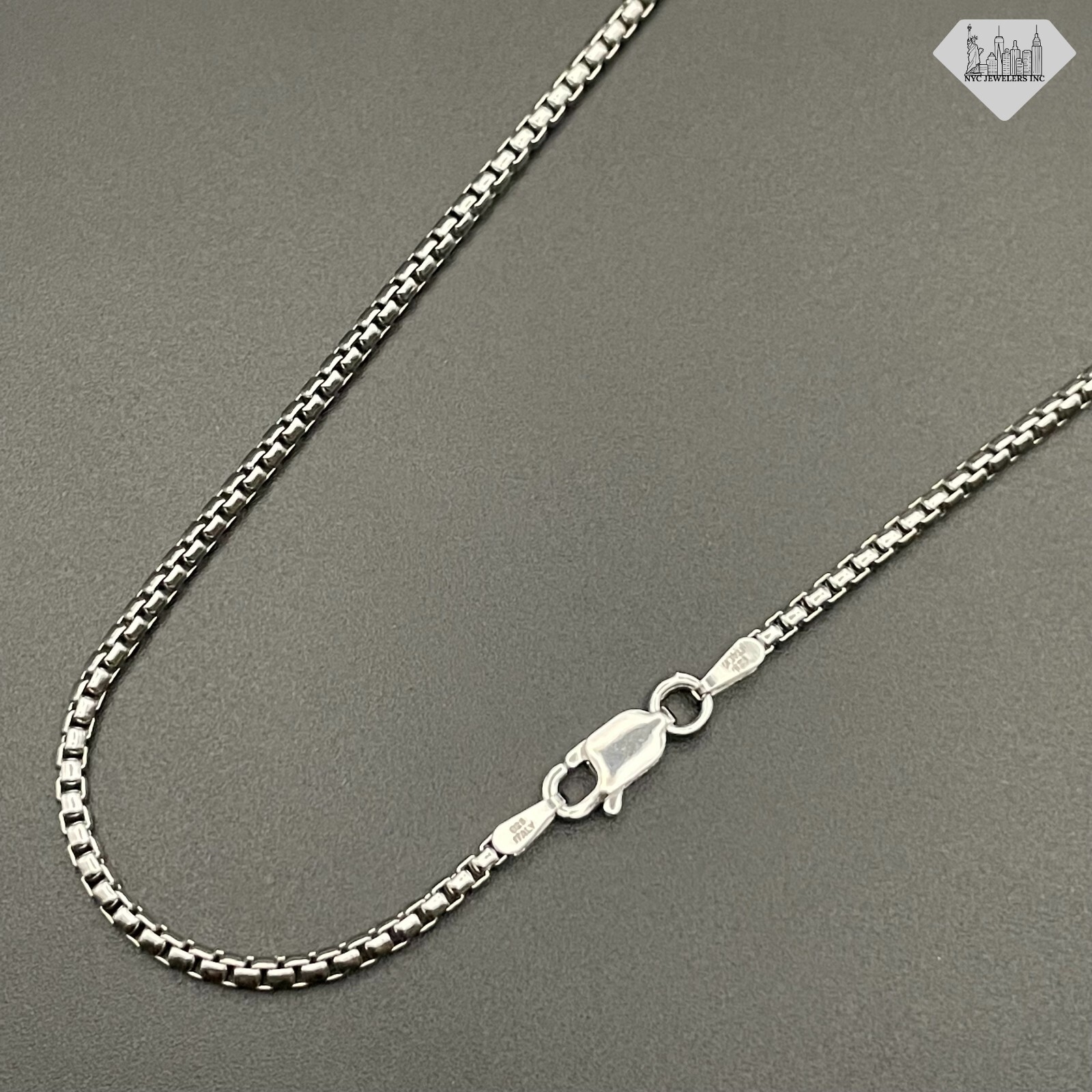 Solid Sterling Silver Rounded Box Link Chain Necklace 925 Silver Chain UNISEX