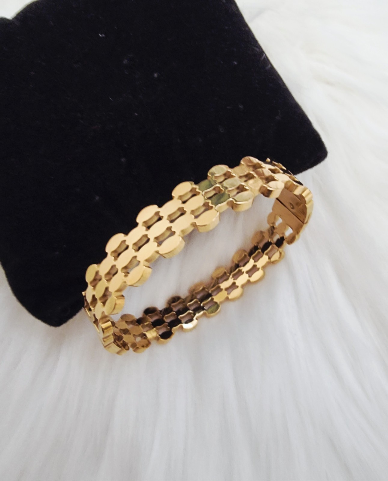 Luxe Gold Chain Bangle – Bold Oval & Rectangle Links Bracelet
