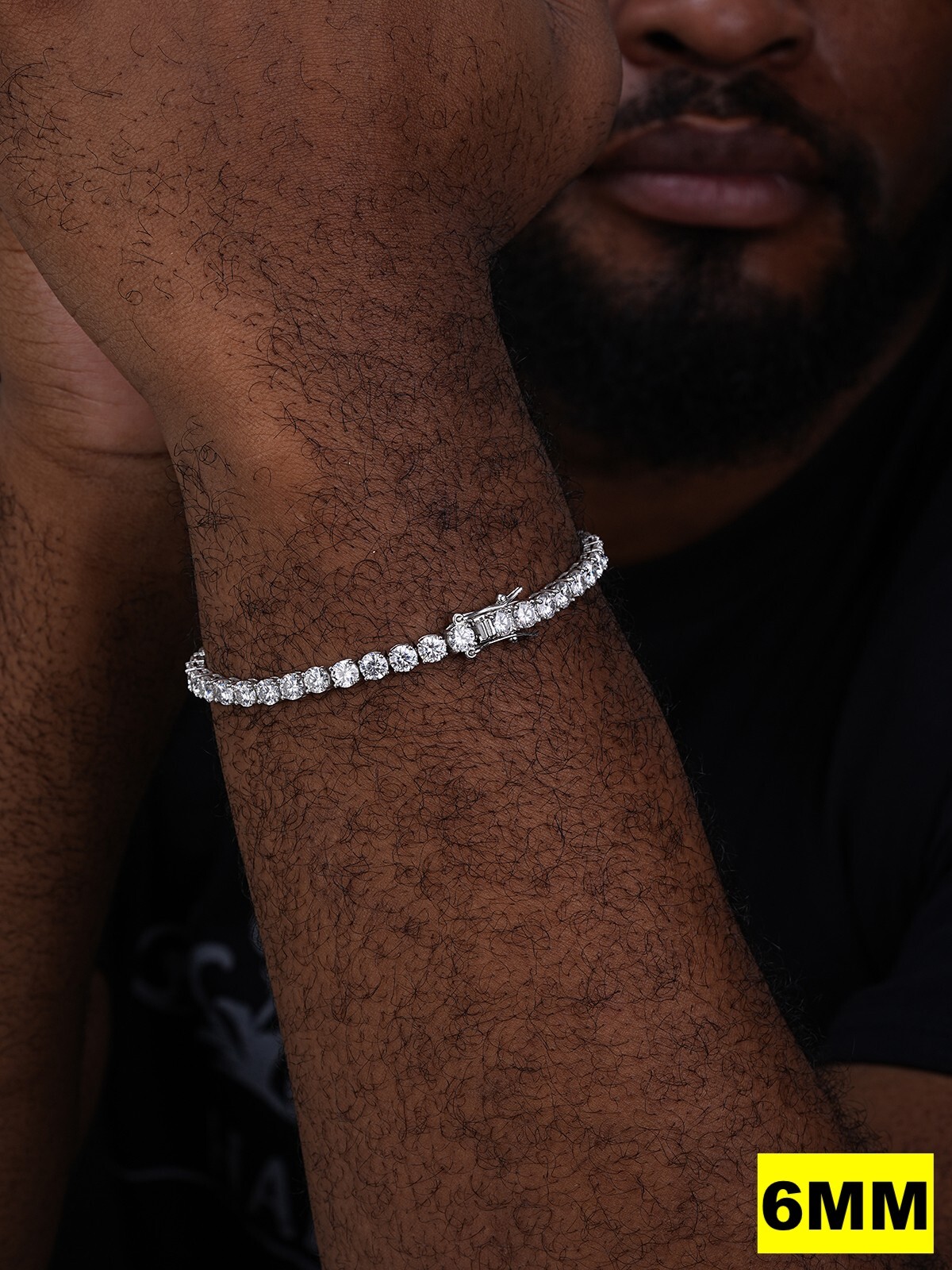 Tennis Bracelet SOLID 925 Sterling Silver MOISSANITE Passes Tester 3-7mm