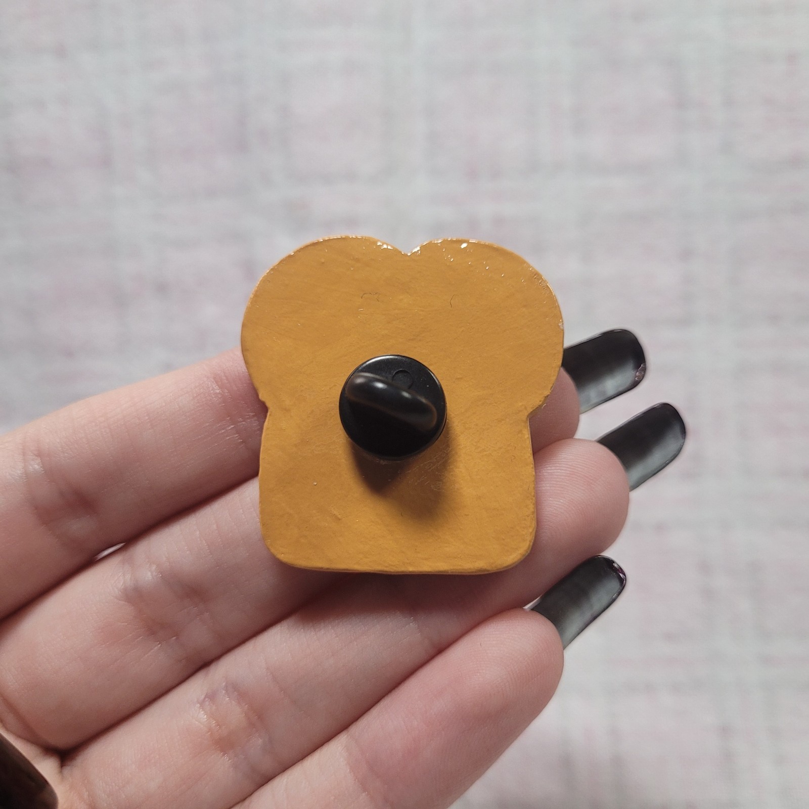 Handmade Art Polymer Clay Bread Toast Pin Food Cute Handcrafted