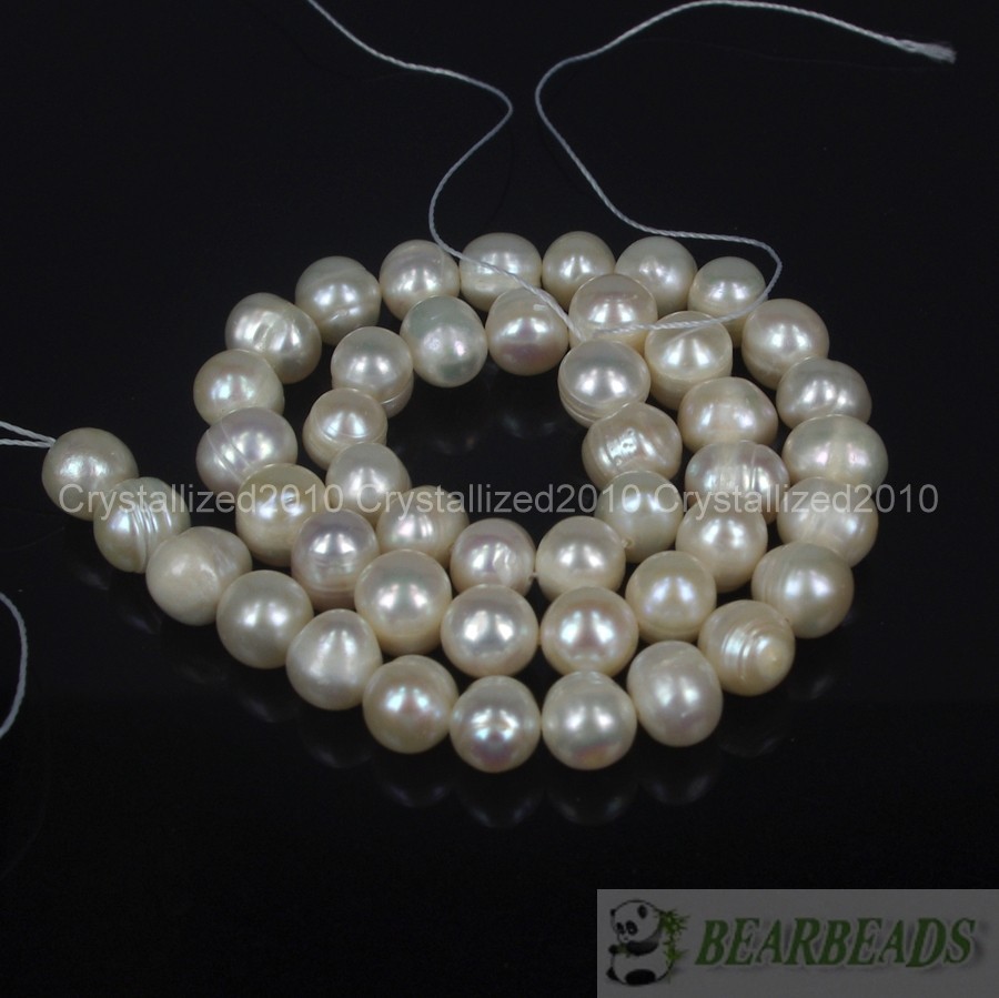 Natural Freshwater White Pearl Round Beads 4mm 6mm 8mm 9mm 10mm 11mm 12mm 15”