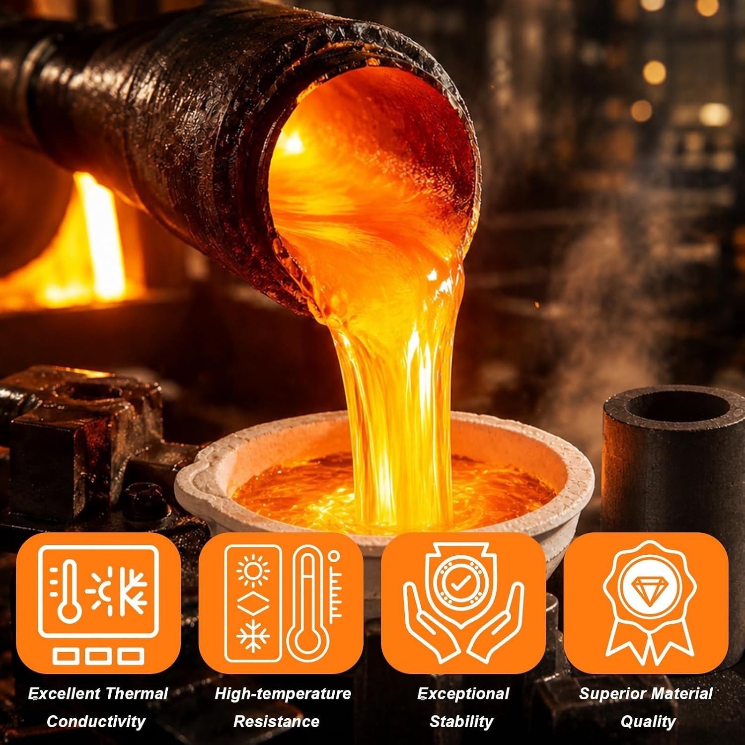 13Pcs Graphite Torch Melting Casting Kit, 5-In-1 Ingot Mold Crucibles Tongs | Qu