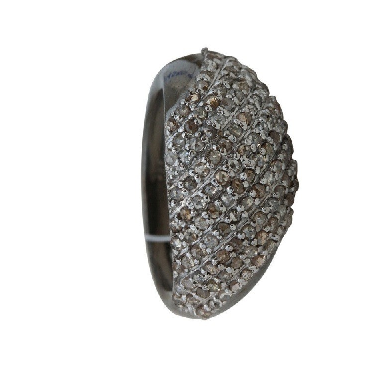 Genuine Vintage Pave Diamond Dome Ring in Sterling Silver 925 Unisex Ring