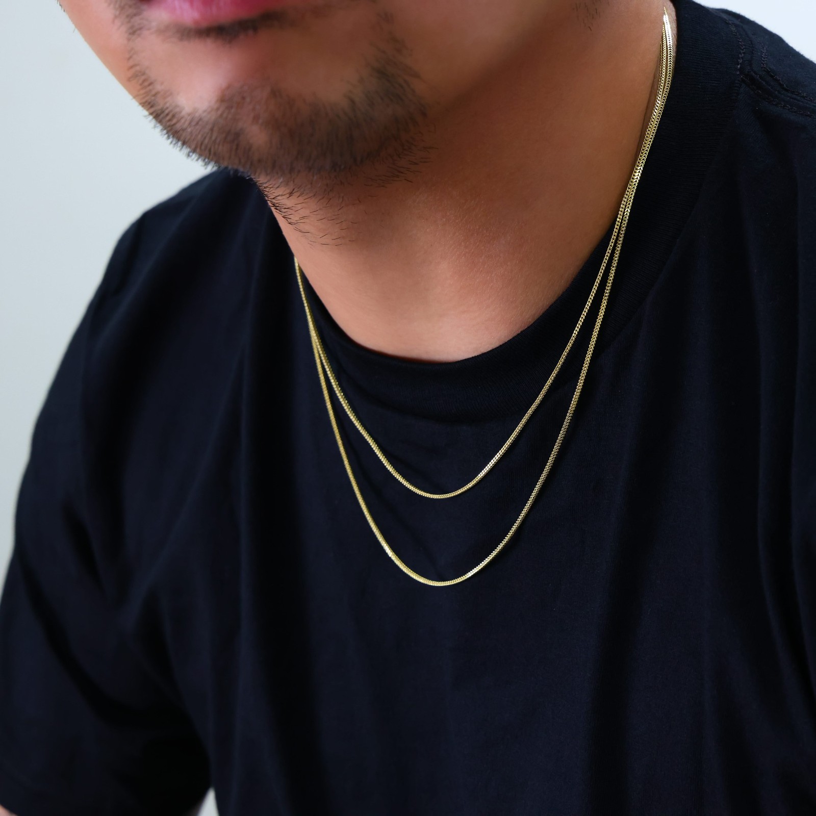 10K Yellow Gold Womens 1.5mm Foxtail Wheat Box Franco Pendant Necklace Chain 18″