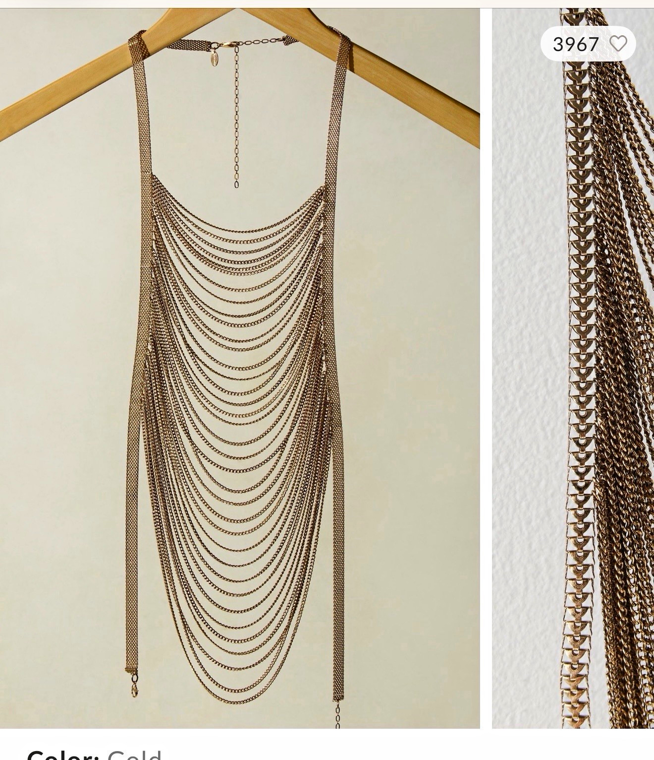 Free People Sliver Layered Metal Body Chain Waist Jewelry