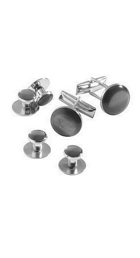 New Smoke Gray Silver Tuxedo cuff link studs Shirt cuff links 1 year guarantee!