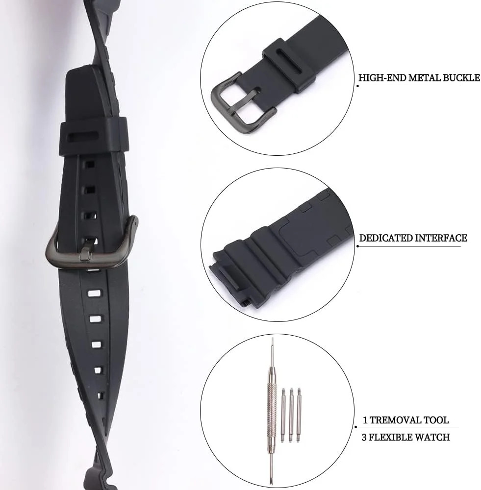 Resin Strap Compatible with Casio AE-1300 AE-1200 F-108 W-216H AE-1000w SGW-300H