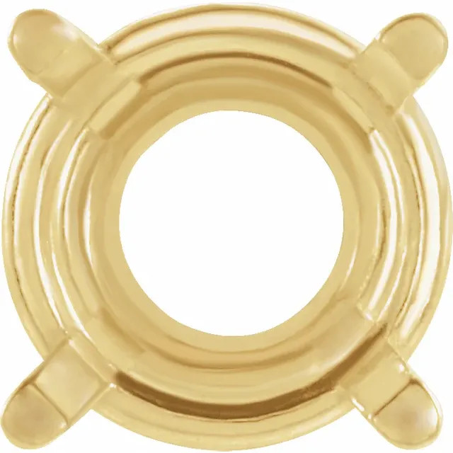 14K Yellow Gold Round Pre-Notched Basket Setting 4 Prong 2mm-10.5mm – 1 Piece