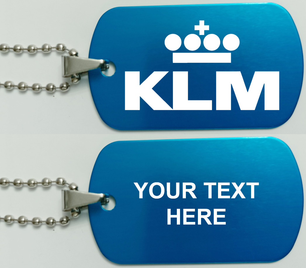 Personalised KLM Royal Dutch Airport Name Badge Tag Identify Luggage SEND TEXTS