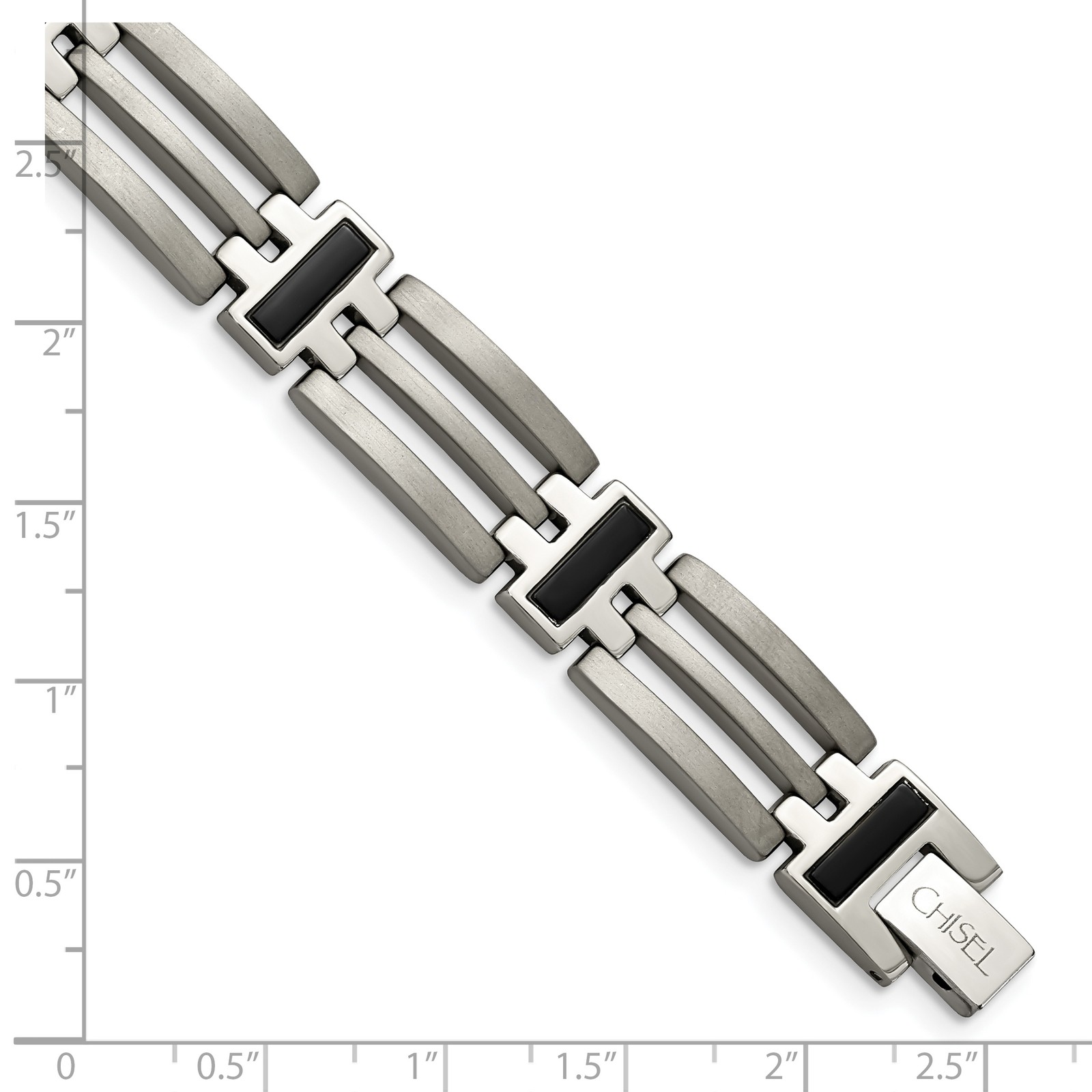 Chisel Titanium Brushed and Polished Black IP-plated 8.5 inch Bracelet TBB137