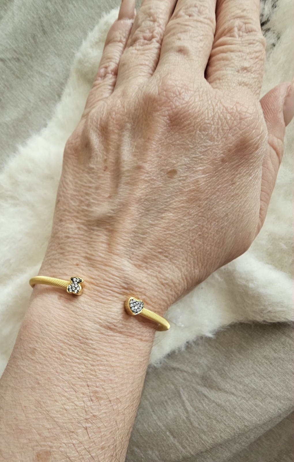 🧡💛💫TOUS MESH HEART AND BEAR BRACELET S925 VERMEIL