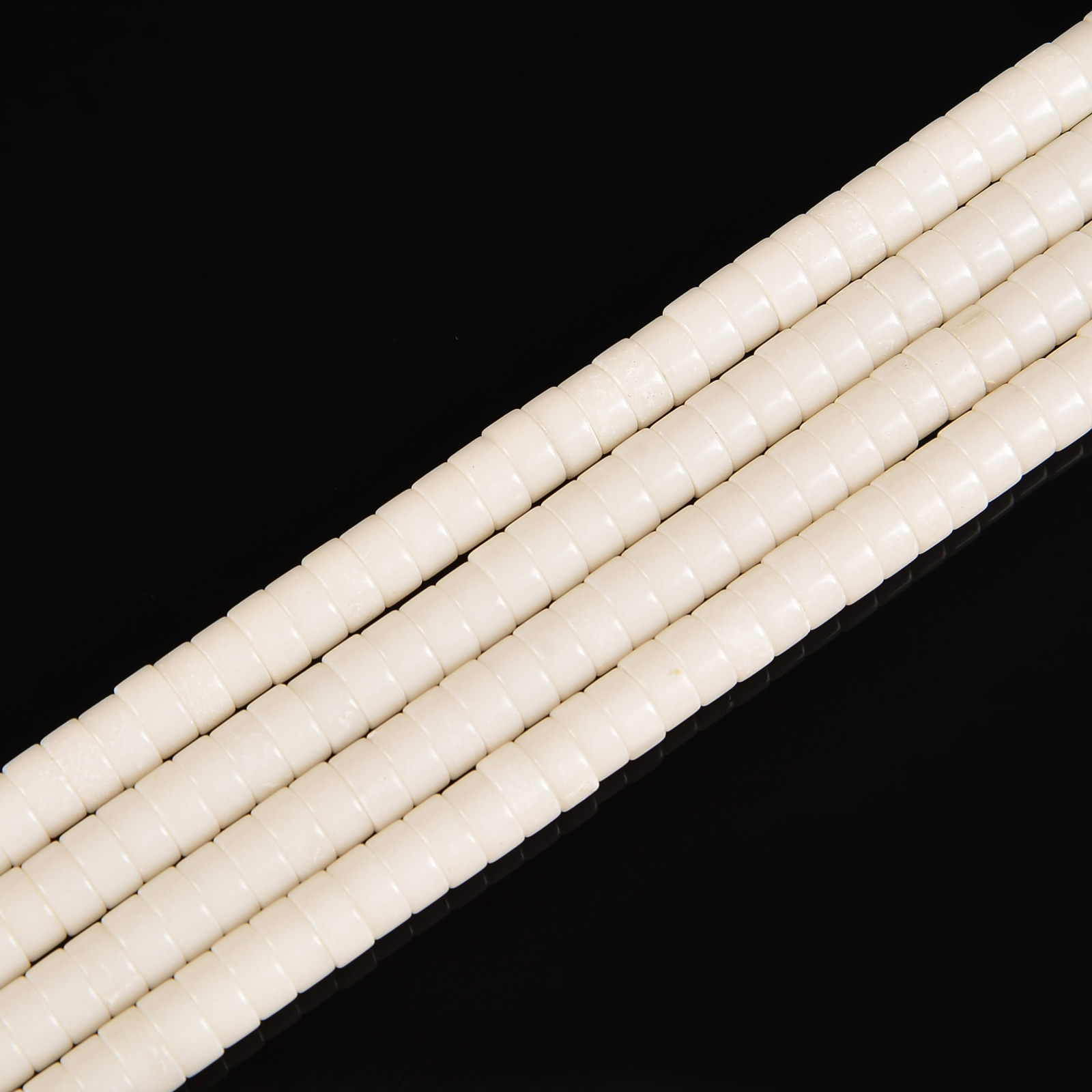 White Howlite Turquoise Heishi Disc Beads Size 2x4mm 3x6mm 15.5” Strand