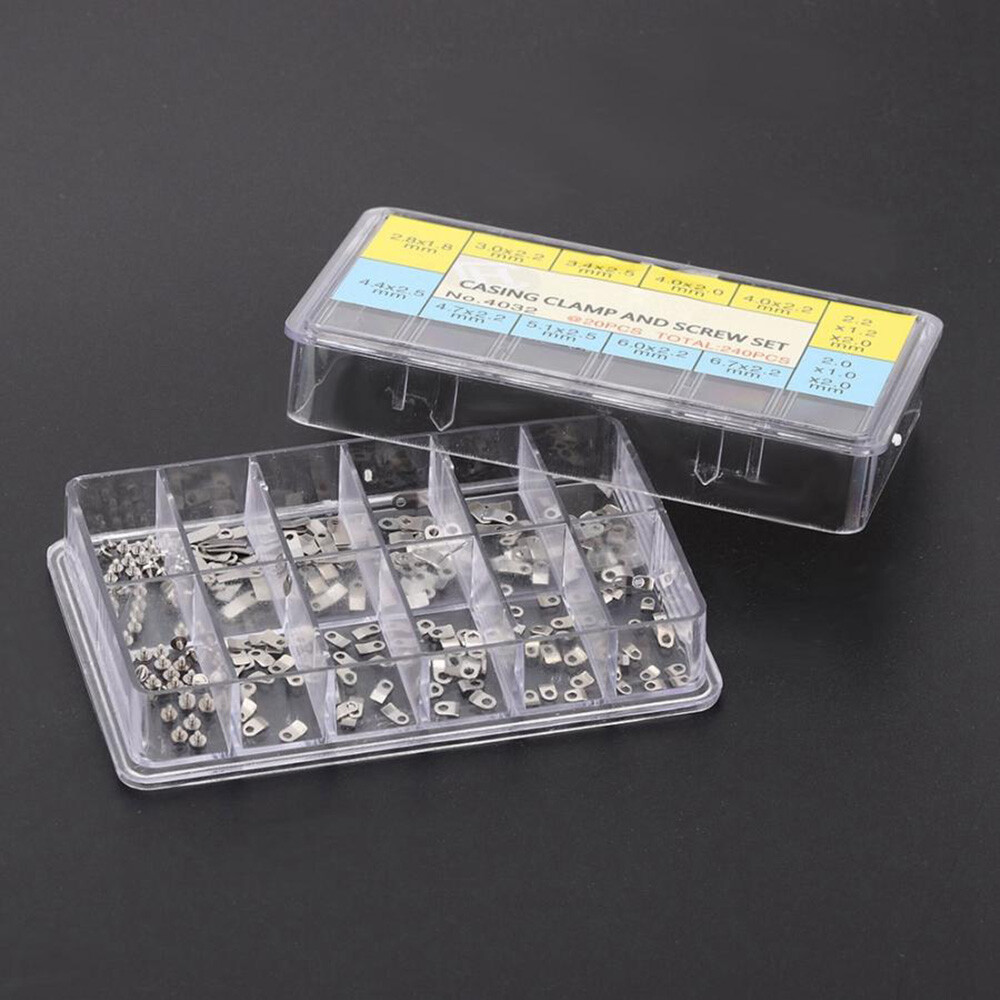 240Pcs Watch Casing Clamp Movement Adapter Securing Screw Washer Repair For ETA