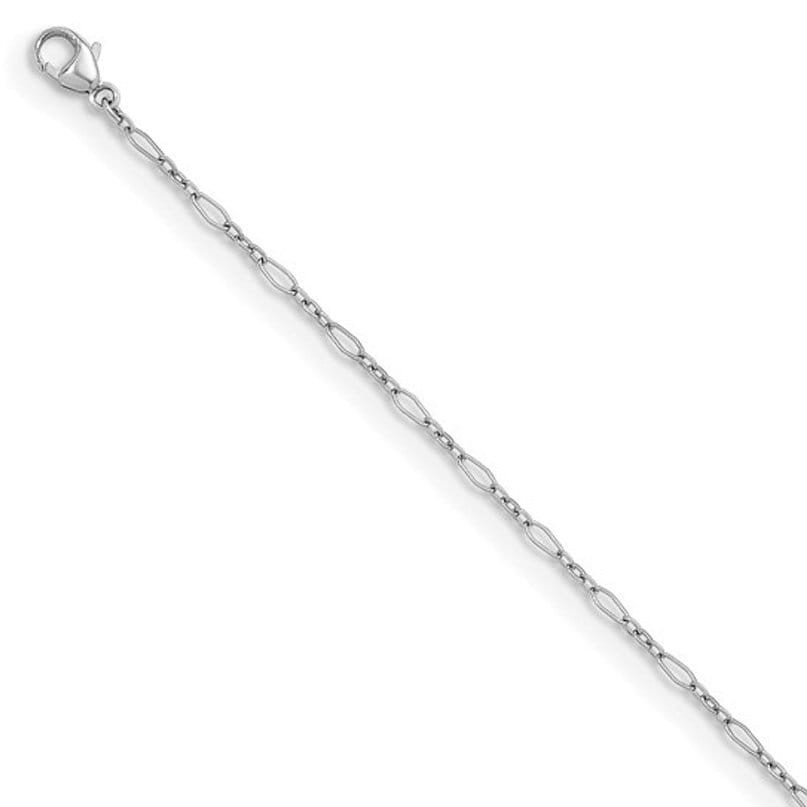 2.4mm Platinum PT950 Diamond Cut Long Short Cable Chain Necklace 16″ 18″ 20″ 24″