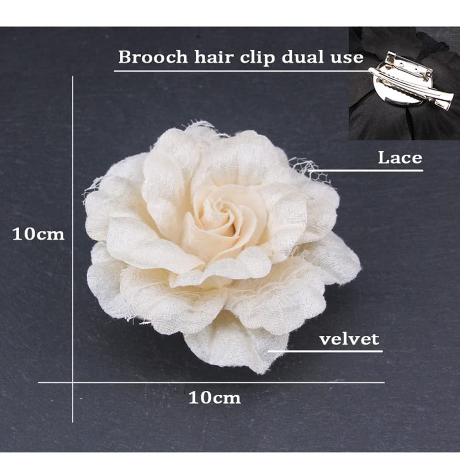 Velvet Camellia Flower Brooches Lapel Pins Lace Flowers Brooch Classic for We…