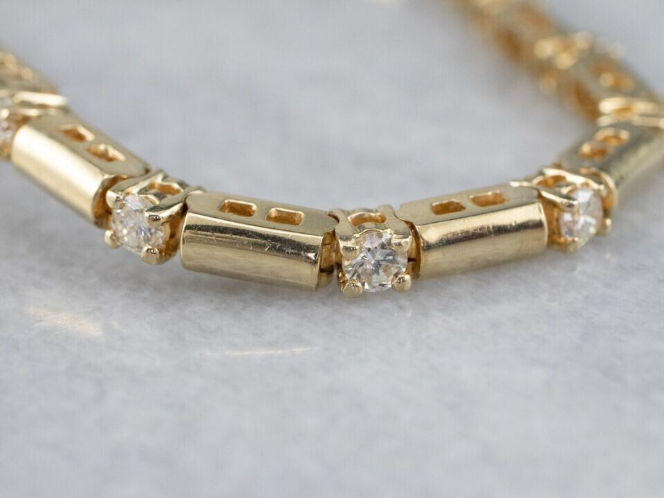 14K Yellow Gold Finish 4Ct Diamond Round Cut Lab Created Women’s Tennis Bracelet