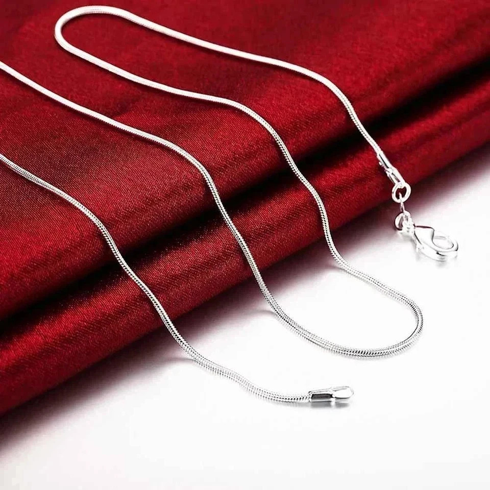 5/10PCS wholesale 925 sterling solid silver 1MM 16-30inch snake chain necklace