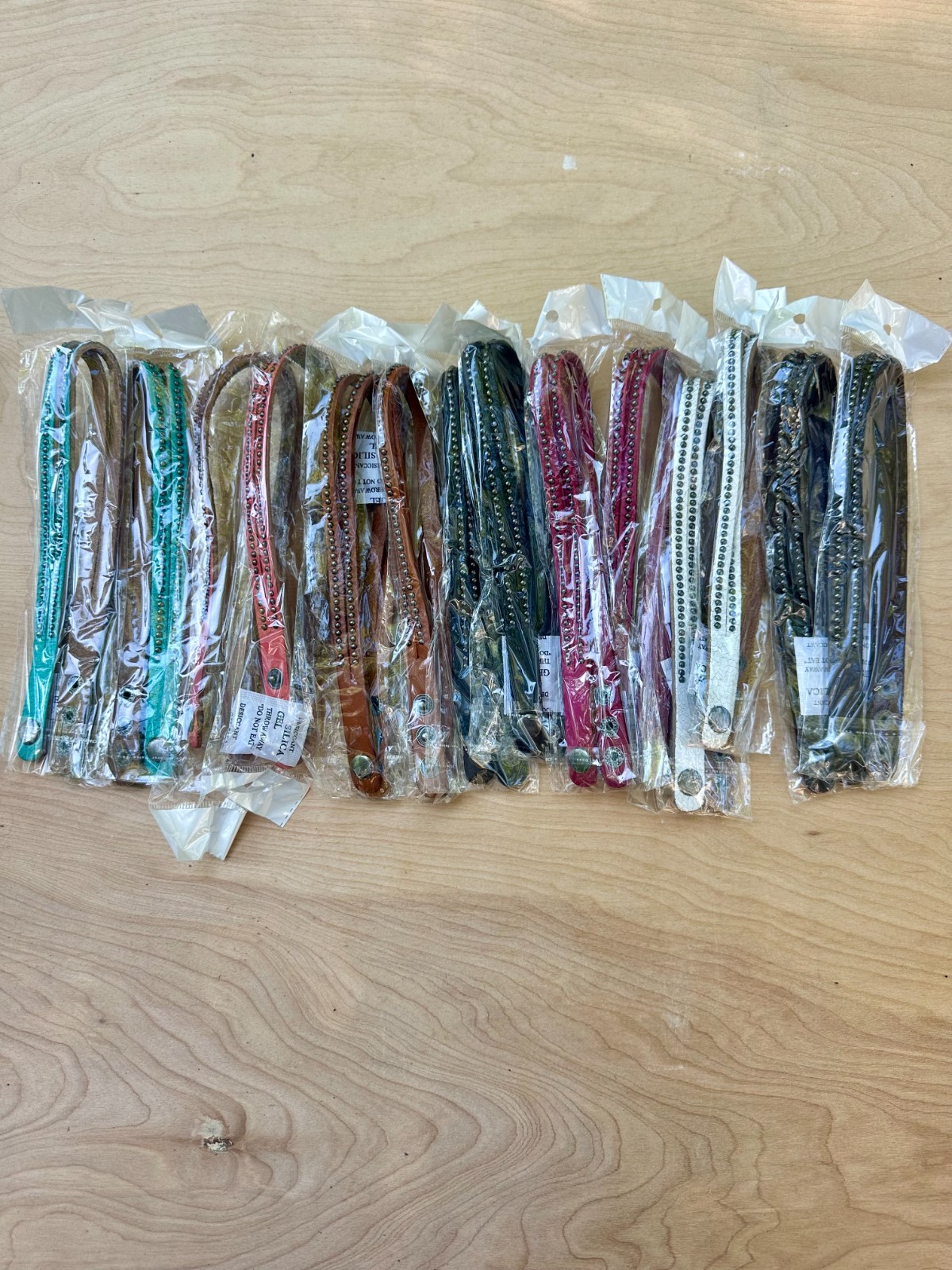 Wholesale Studded Leather Wrap Bracelets Multi Color Pack – 14 Pack
