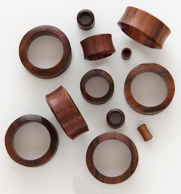1 Pair 2G 6mm Dark Brown Sono Organic Natural Wood Tunnels Ear Plugs Gauges 476