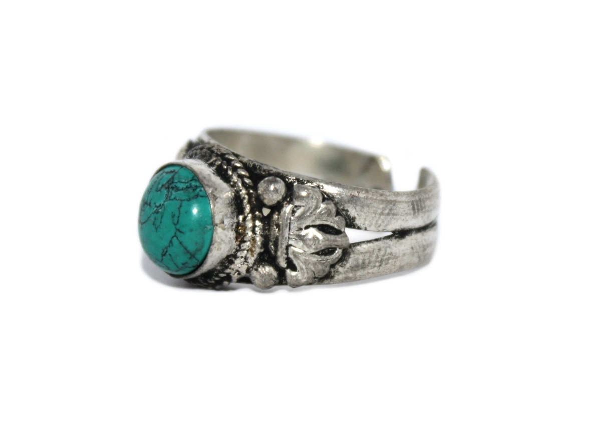 Turquoise ring healing ring yoga ring Adjustable ring Tibetan ring medicine