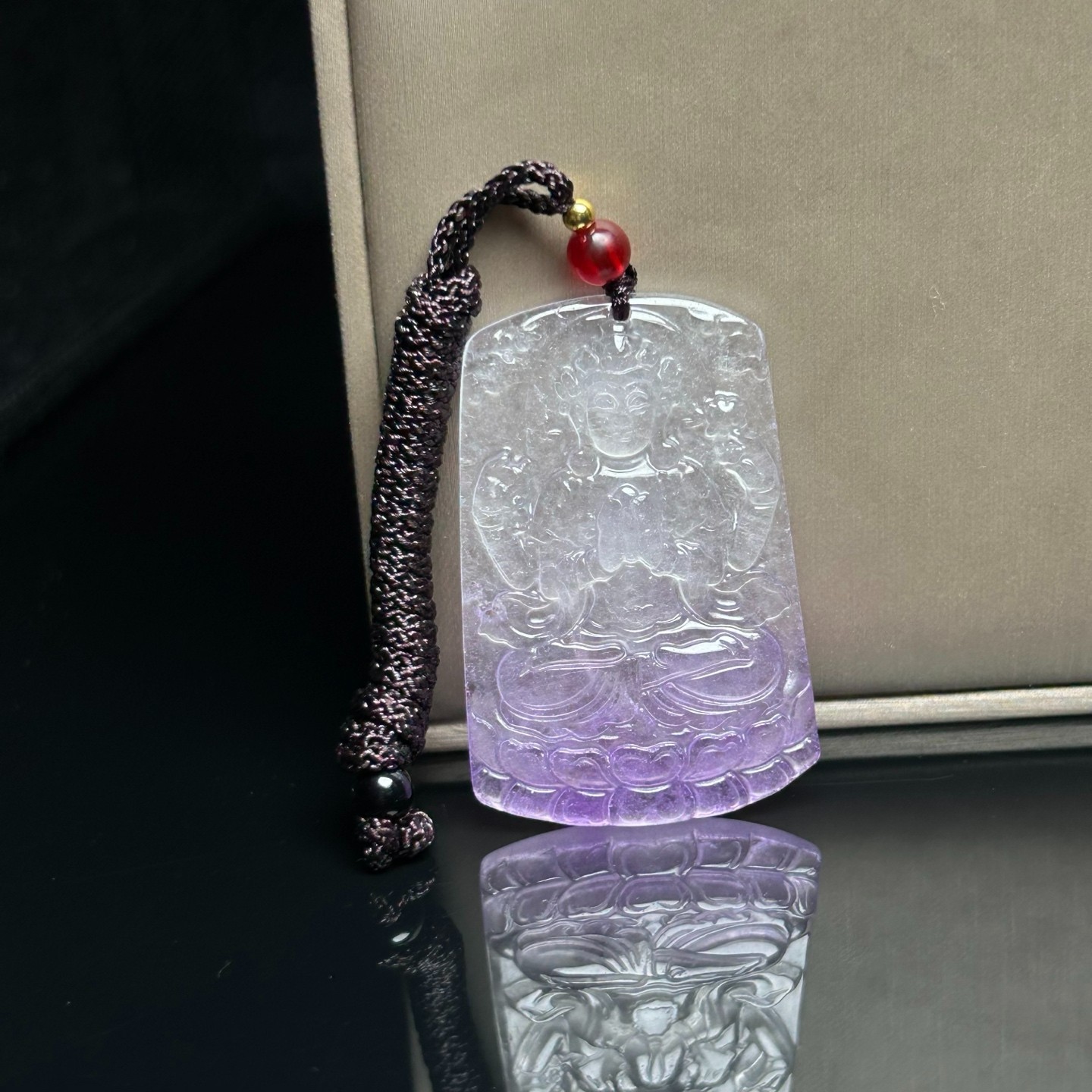 Nature ice white Burmese Jade Jadeite Carved kwan-yin lucky Pendant&Necklaces