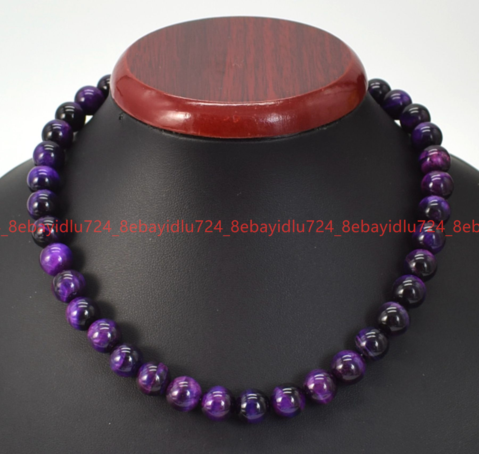 6/8/10/12/14mm Natural Multicolor Tiger’s Eye Round Gemstone Beads Necklace 18″