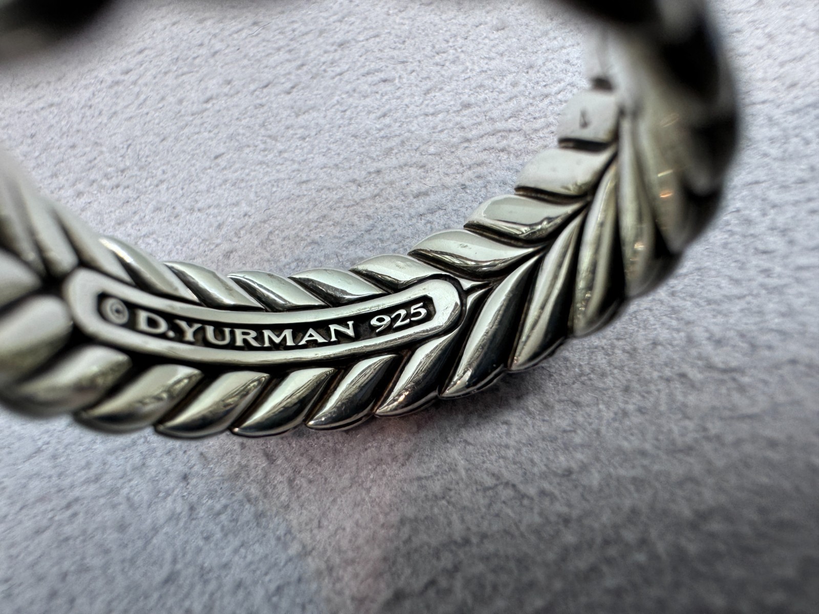 David Yurman Sterling Silver Men’s Diamond Chevron Pave Band Ring 9mm – Size 11