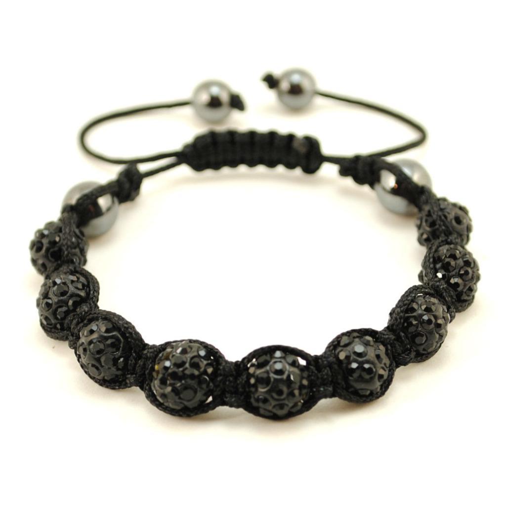 SPARKLING CRYSTAL BEAD BRACELET 10mm Shamballa Style Pave Disco Ball Hip Hop NEW