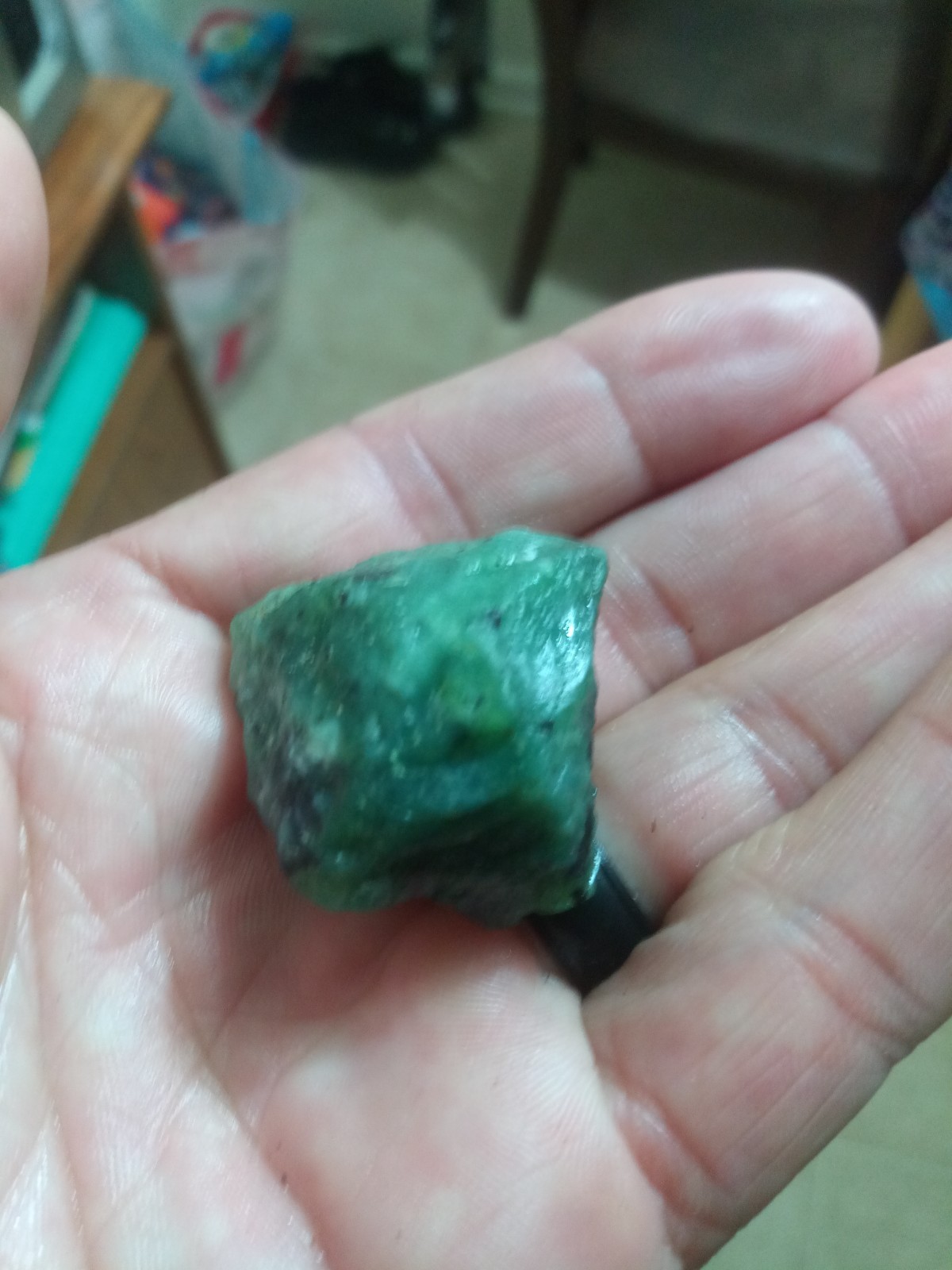 68 Carats Natural Green RARE GRANDIDIERITE Rough Gemstone Reiki US Seller G-35