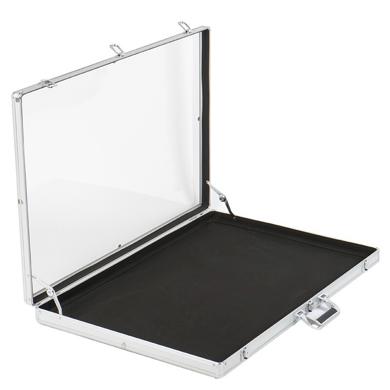 Aluminum Acrylic Clear Top Display Locking Travel Case Trading Coin/Card/Jewelry