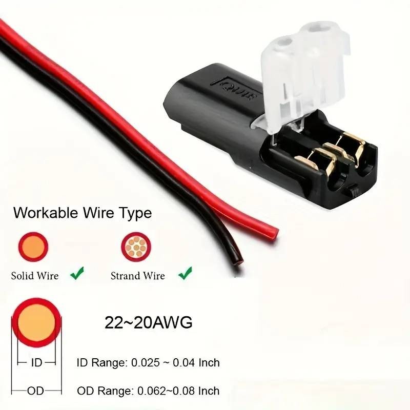 10~100pcs Double-Wire Plug-in Connector,Cable Clamp with Locking Buckle US STOCK