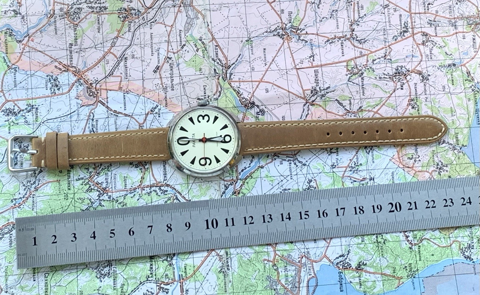 Raketa Big Zero Custom 39mm Steel Watch Serviced USSR Mechanical Movement.
