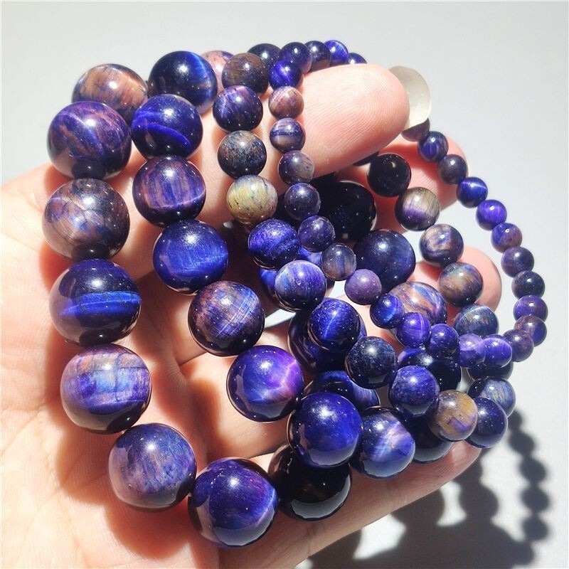 Galaxy Tiger Eye 8mm Beaded Healing Protection Strength Stretchy Bracelet Gifts