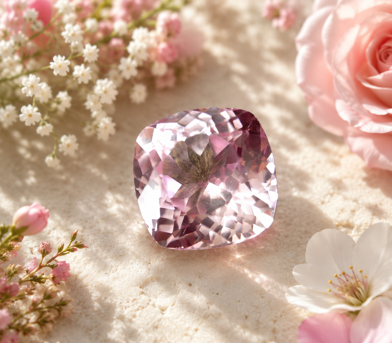 Natural 18.20+CT Flawless Morganite Pink Cushion Brazil Loose Certified Gemstone