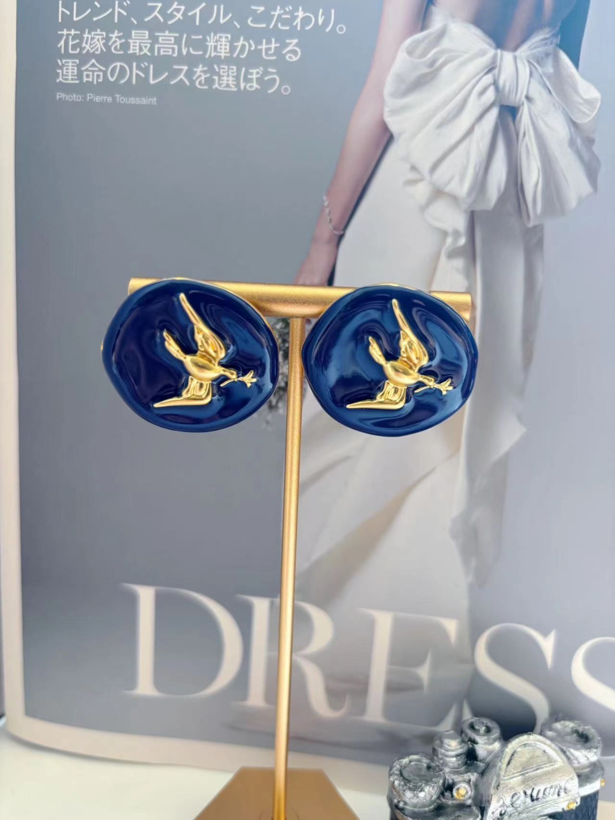 High Quality Simple Gold Dove Of Peace Earrings Gift