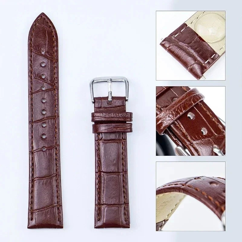Genuine Leather Mens Watch Strap Band Brown Black 12mm 14mm 16mm 18mm 20mm 22mm