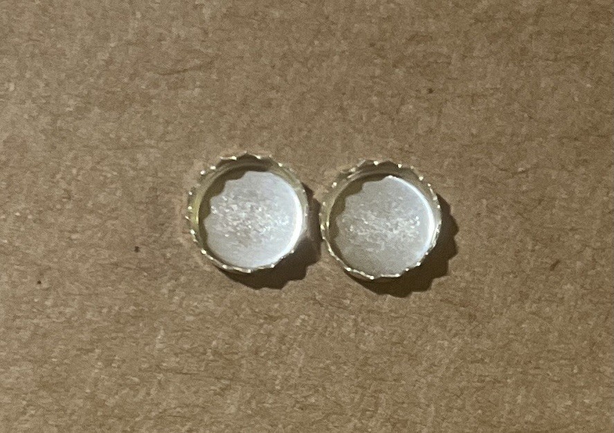 One 6mm Round Serrated Sterling Silver Bezel Cup 32gauge Setting
