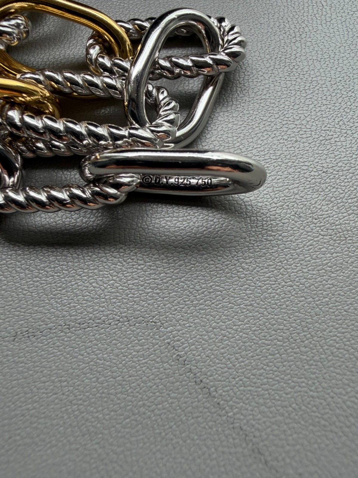 David Yurman Madison Necklace Sterling Silver 925 with18K Yellow Gold 19.5in