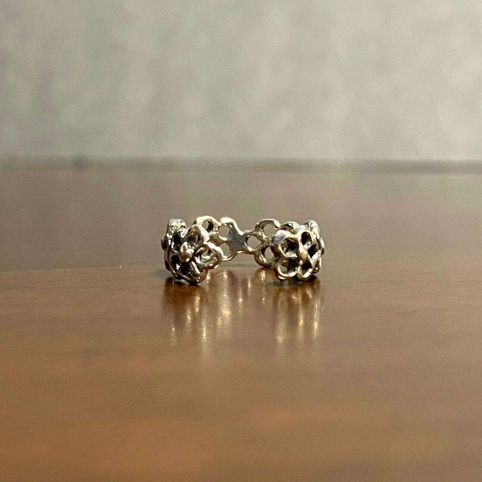 Sterling silver tiny flower wreath earring cuff