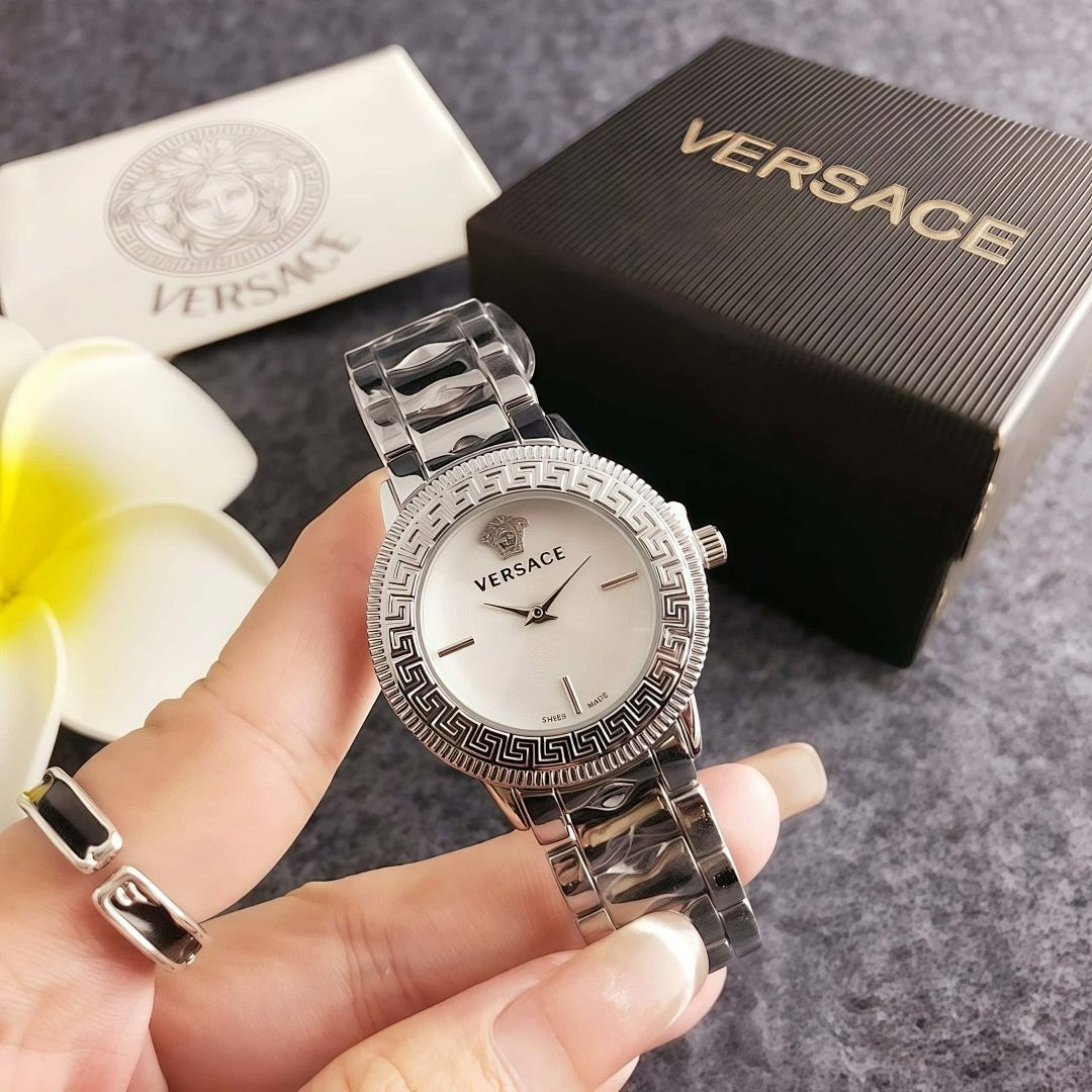 Versace 31mm Quartz Watch – Classic Alloy Wristband with Box