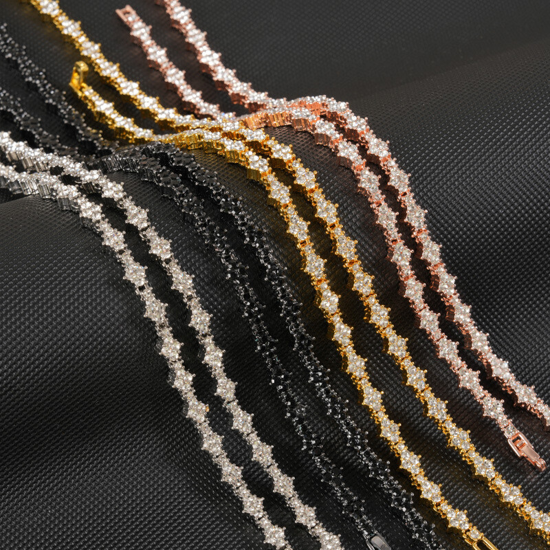 Mens 5MM Tennis Chain Choker Necklace 1 Row Gold Plated Iced Hip Hop CZ Jewelry