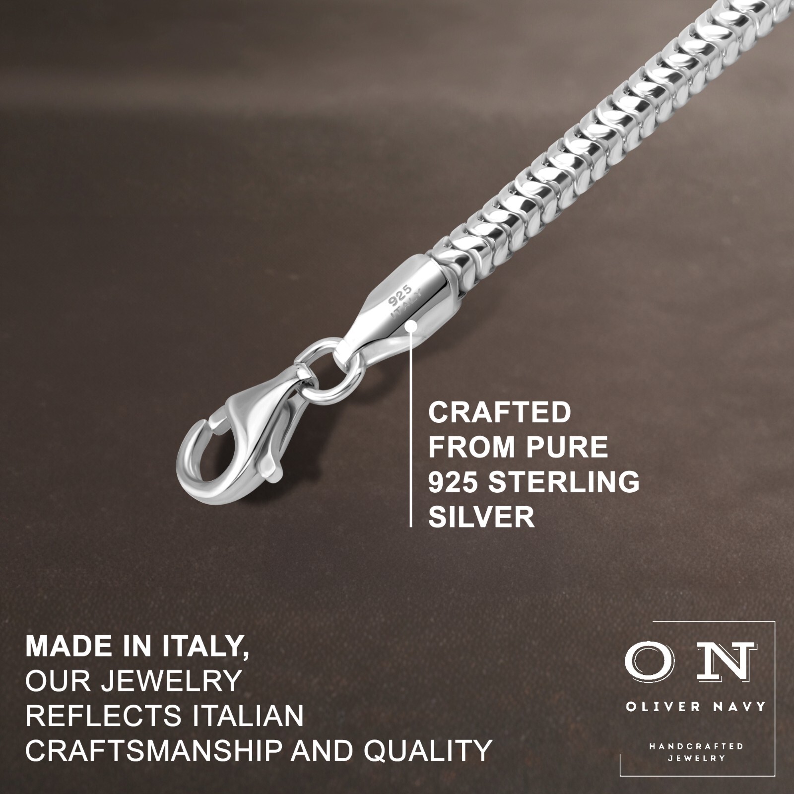 925 Sterling Silver 3mm Round Snake Chain Bracelet Anklet 7″ 8″ 9” 10” Italian